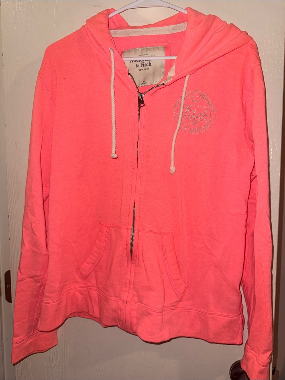 Abercrombie & Fitch Neon Pink Zip Hoodie
